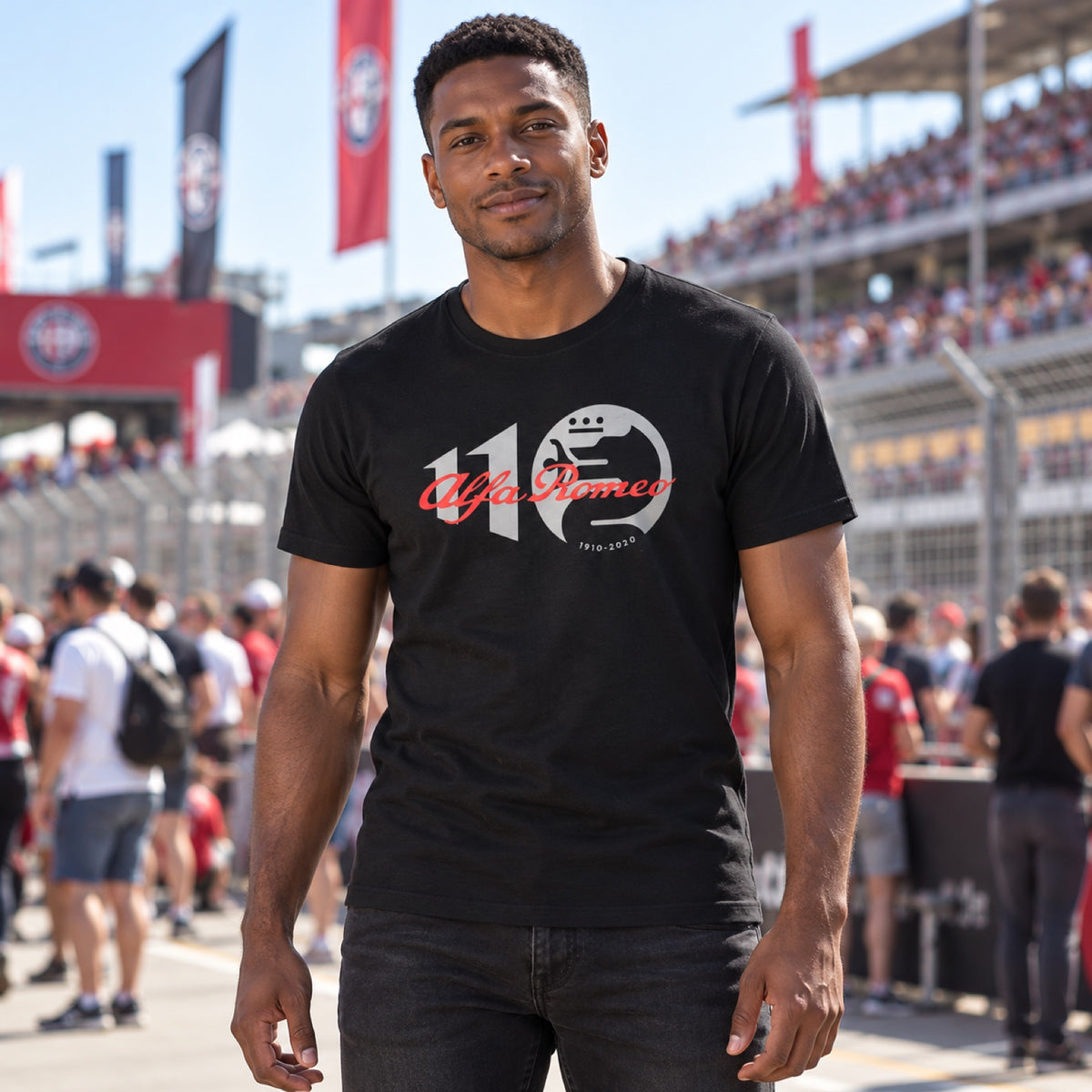 Alfa Romeo T-Shirt CLASSY BLACK – Schwarz – Illustrationsfoto (KI)