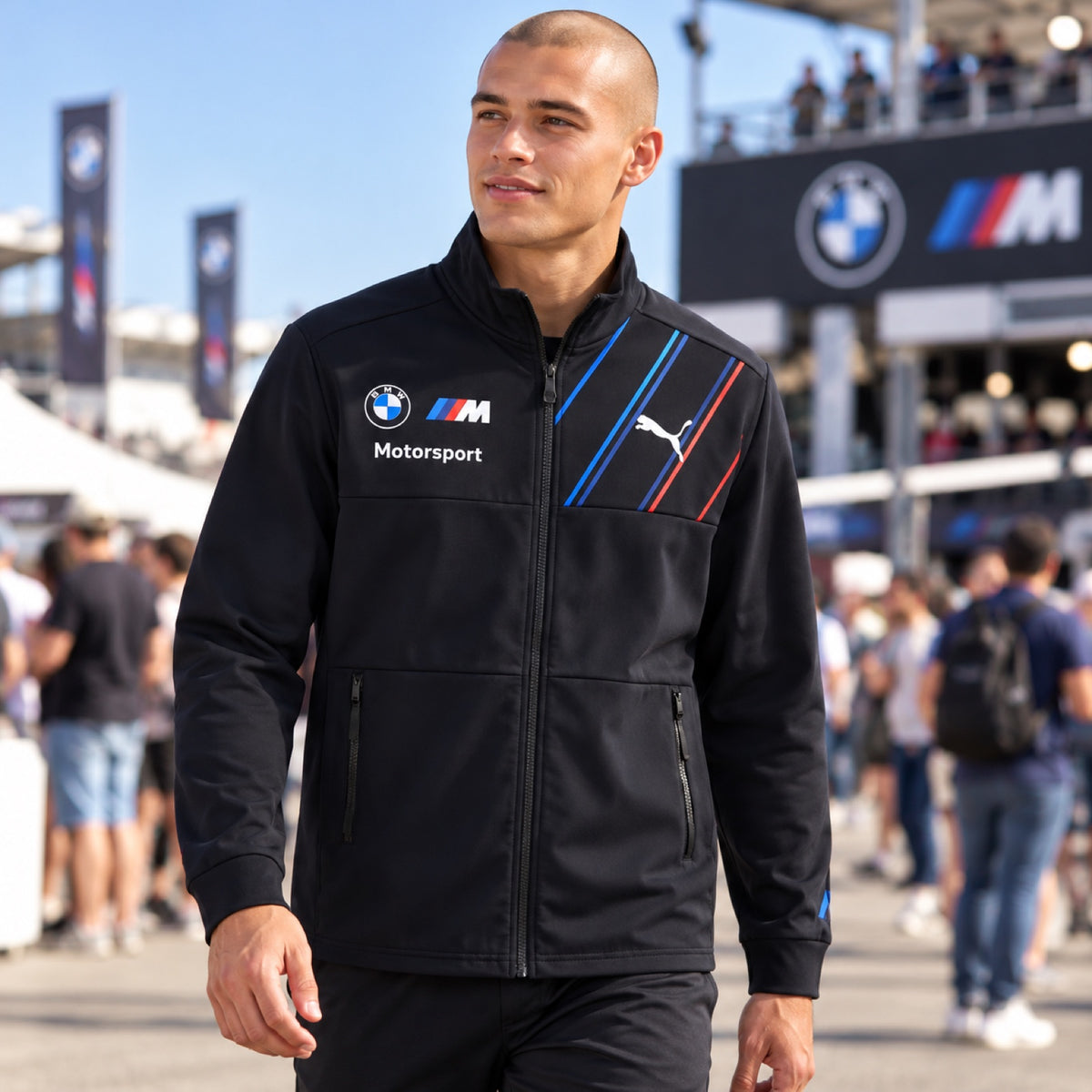 BMW Motorsport Sport-Team-Jacke – Dunkelblau – Illustrationsfoto (KI)