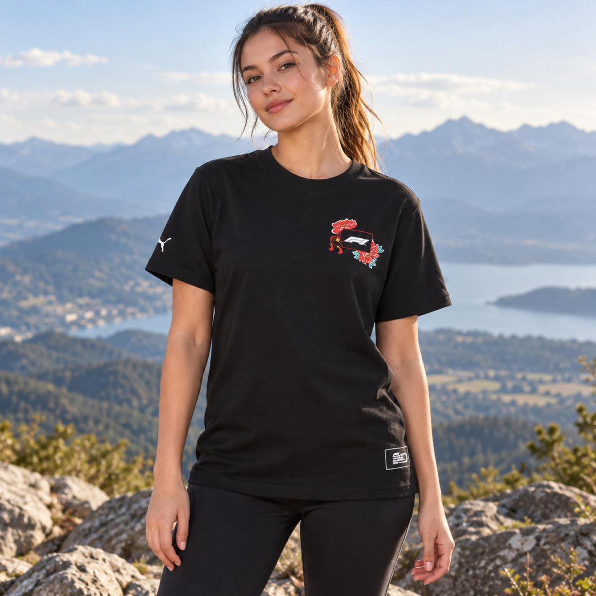 F1 Puma Japan SE Lifestyle-T-Shirt – Schwarz – Illustrationsfoto (KI)
