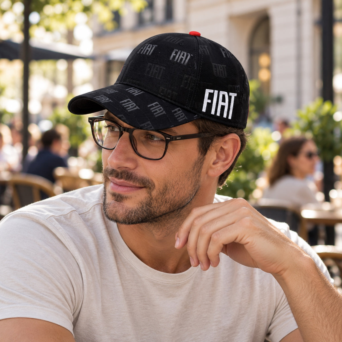 Fiat Cap – Schwarz, Lizenzprodukt – Illustrationsfoto (KI)