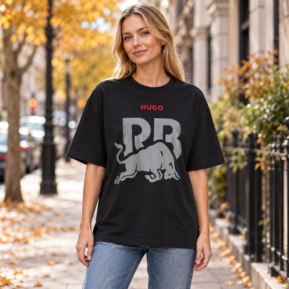 HUGO x Racing Bulls Freizeit-T-Shirt – Schwarz – Illustrationsfoto (KI)