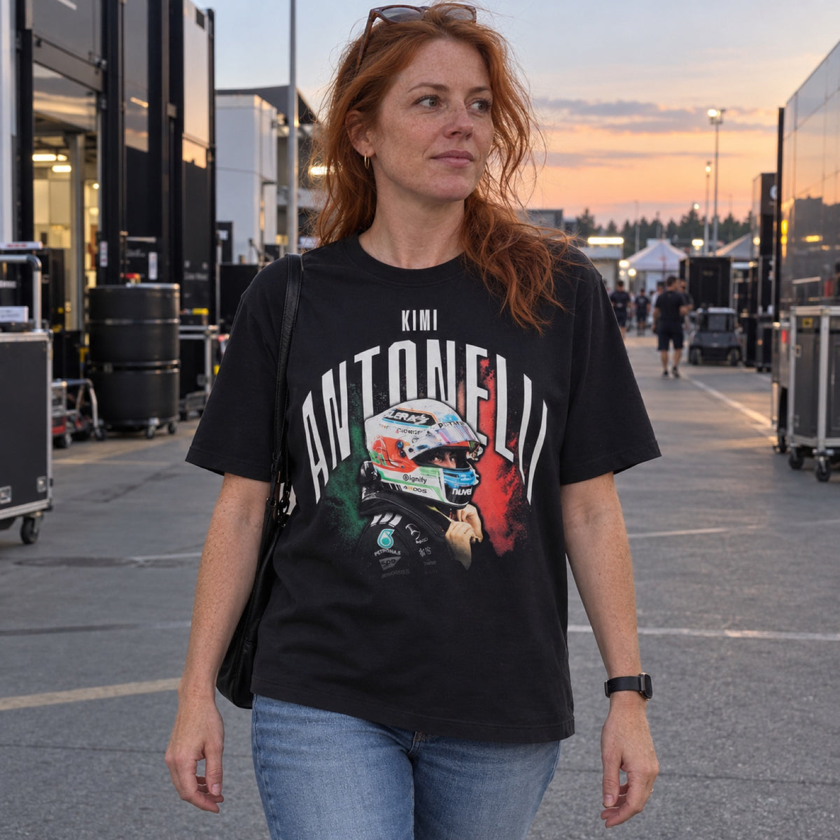Mercedes-AMG PETRONAS F1 x Adidas KIMI ANTONELLI GRAPHIC T-Shirt – Black – ilustrační foto 2 (AI)