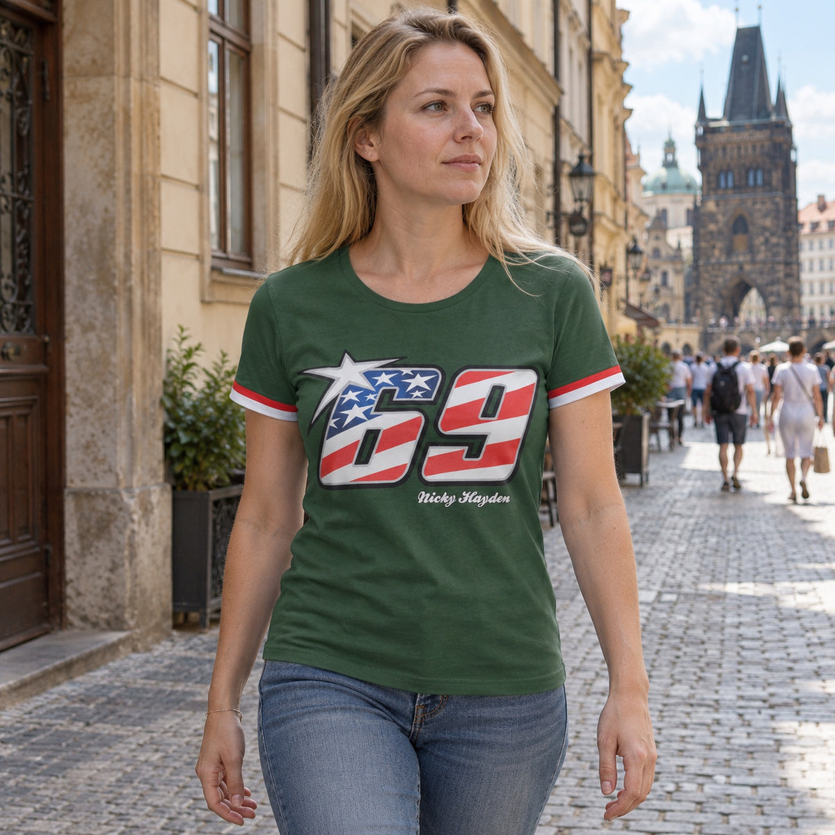 Nicky Hayden Women's T-Shirt with Logo – ilustrační foto (AI)