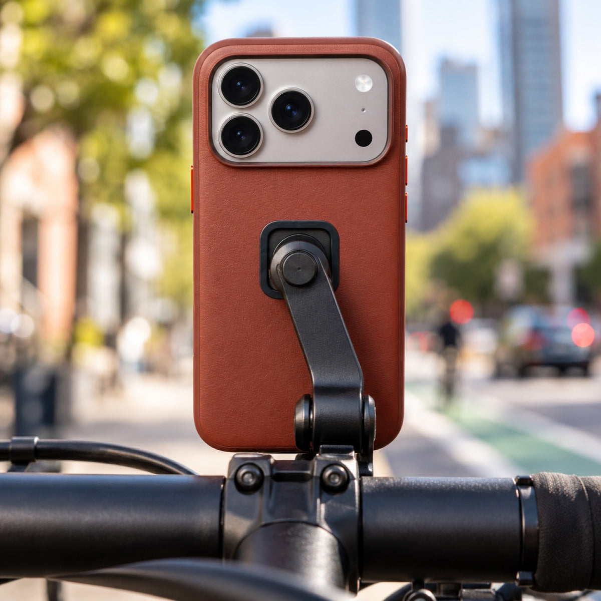 Peak Design Everyday Case Slimlink iPhone 18 Pro Max – Redwood Clarino – Illustrationsfoto (KI)