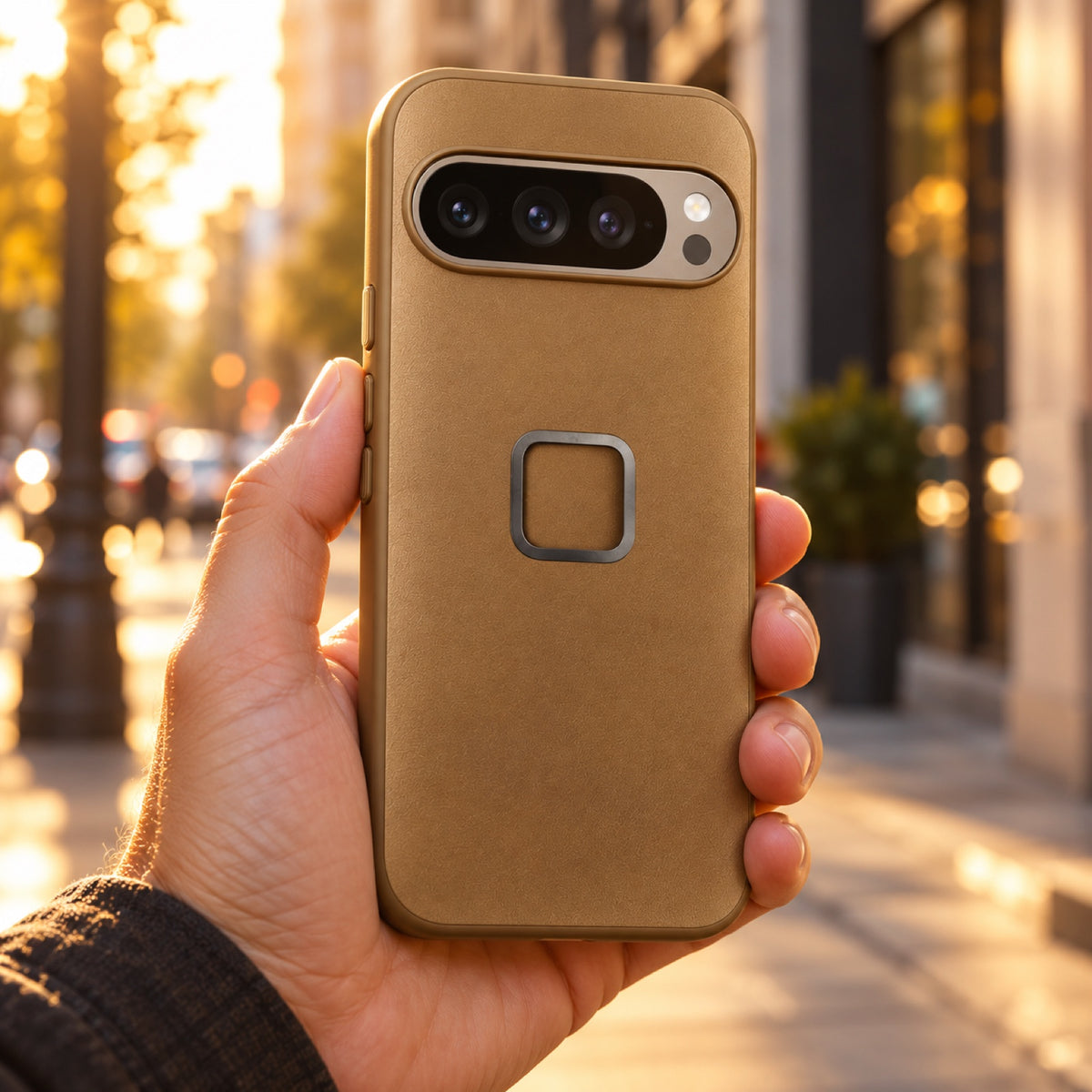 Peak Design Everyday Clarino Case – Google Pixel 9 Pro – Tan – Illustrationsfoto (KI)