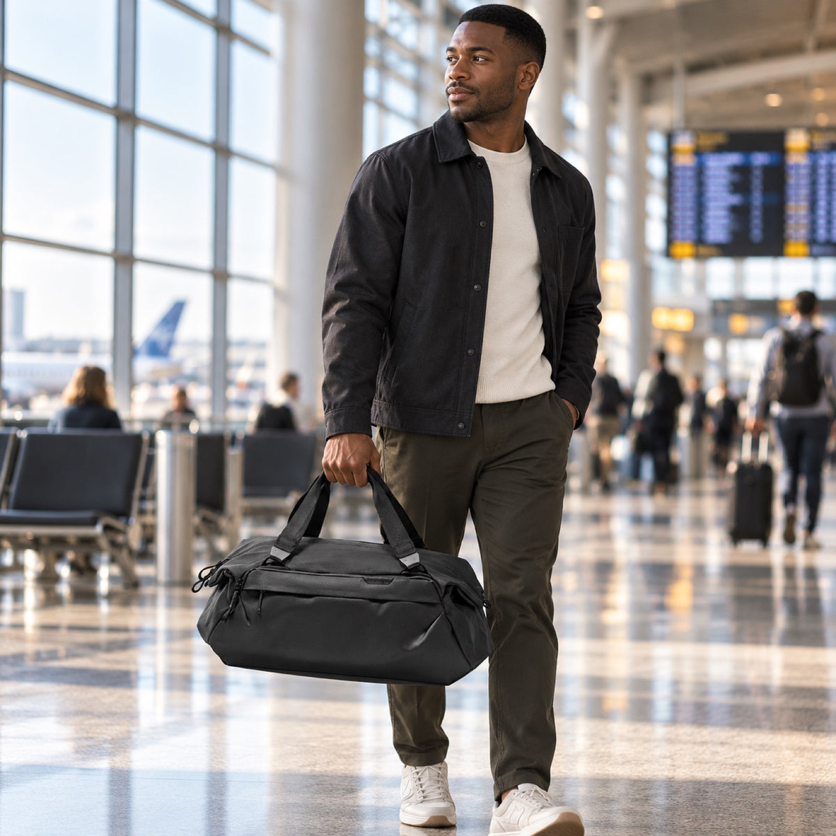 Peak Design Travel Duffel 35L – Black – illustrative photo (AI)
