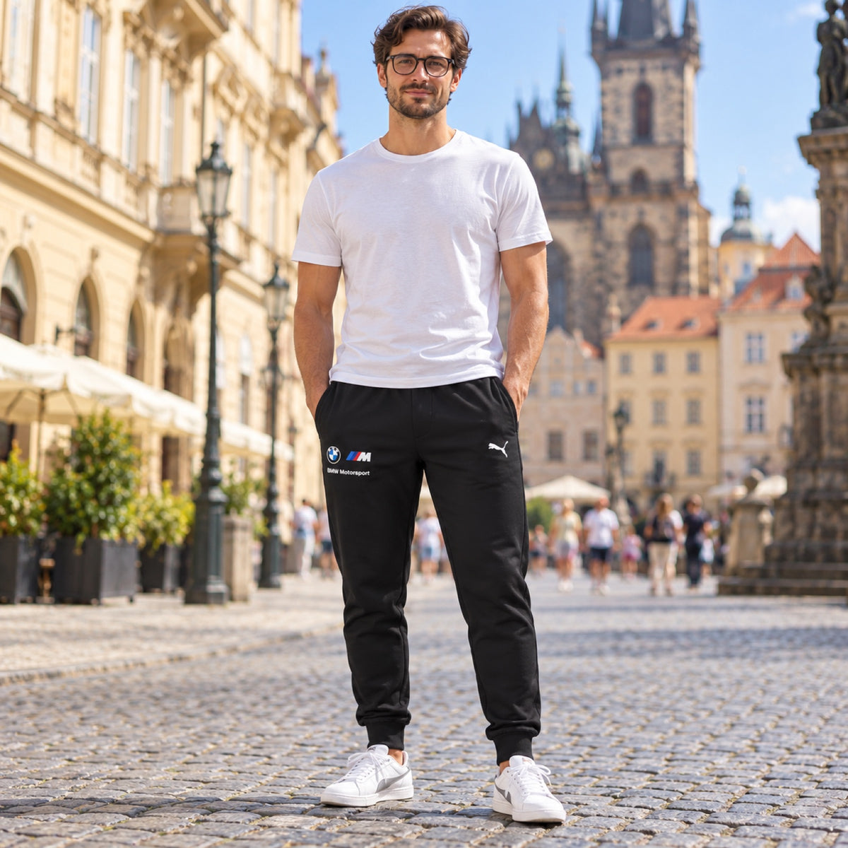BMW Motorsport Men's MT7 Joggers – Black – illustrative photo (AI)