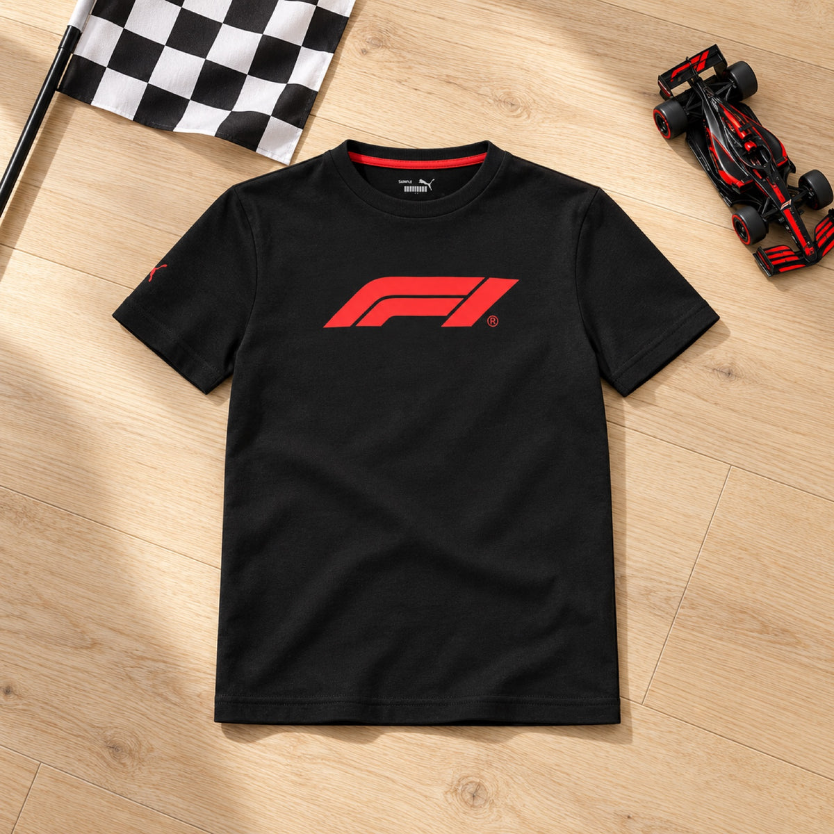 Formula 1 Kids' T-Shirt – Black – Puma – illustrative photo (AI)