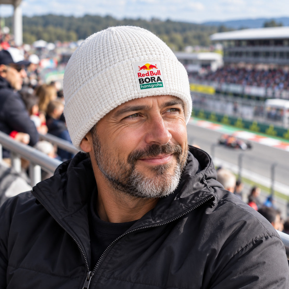 Red Bull Bora Hansgrohe Casual Beanie with Logo – White – illustrative photo (AI)