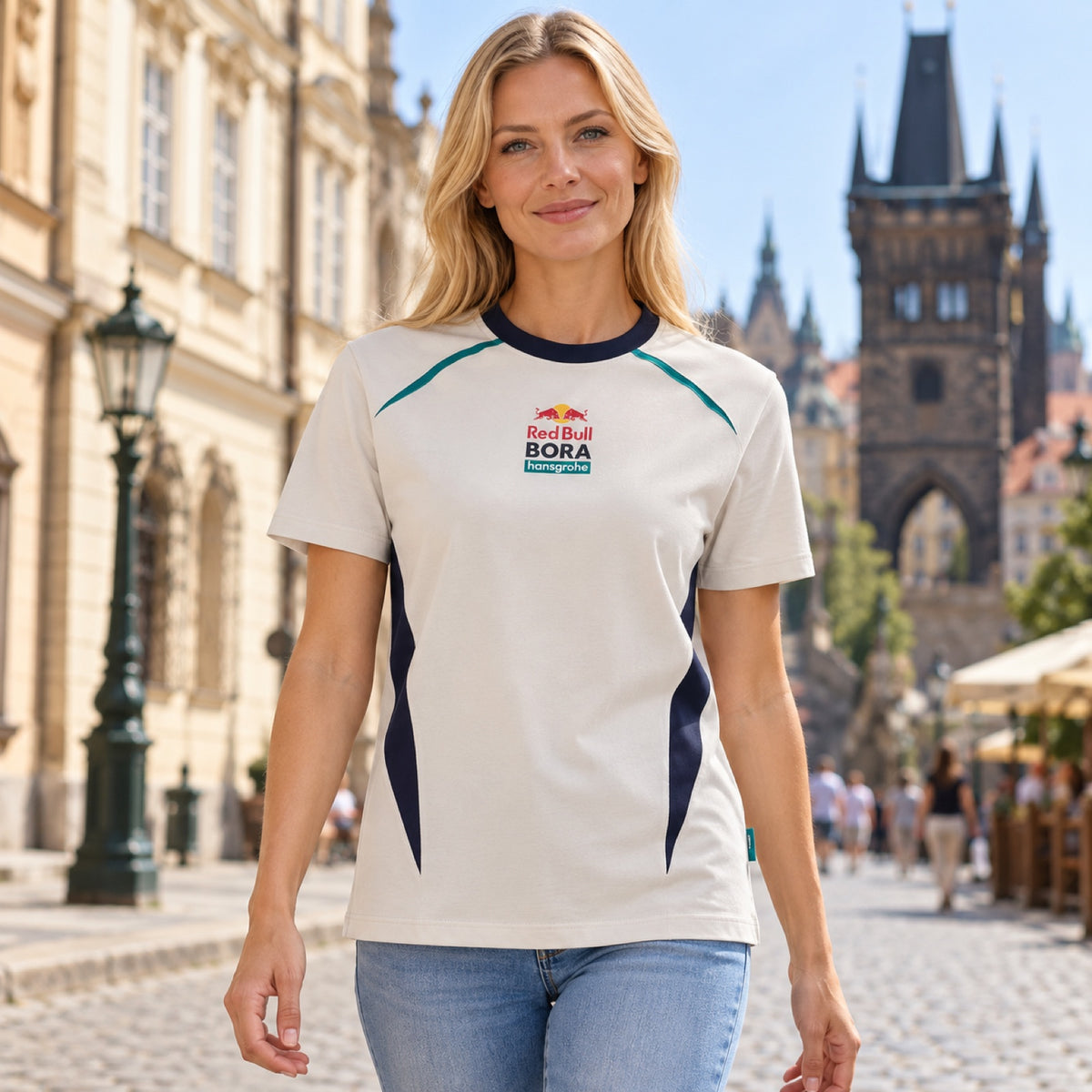 Red Bull Bora Hansgrohe Urban Fan-T-Shirt – Illustrationsfoto (KI)