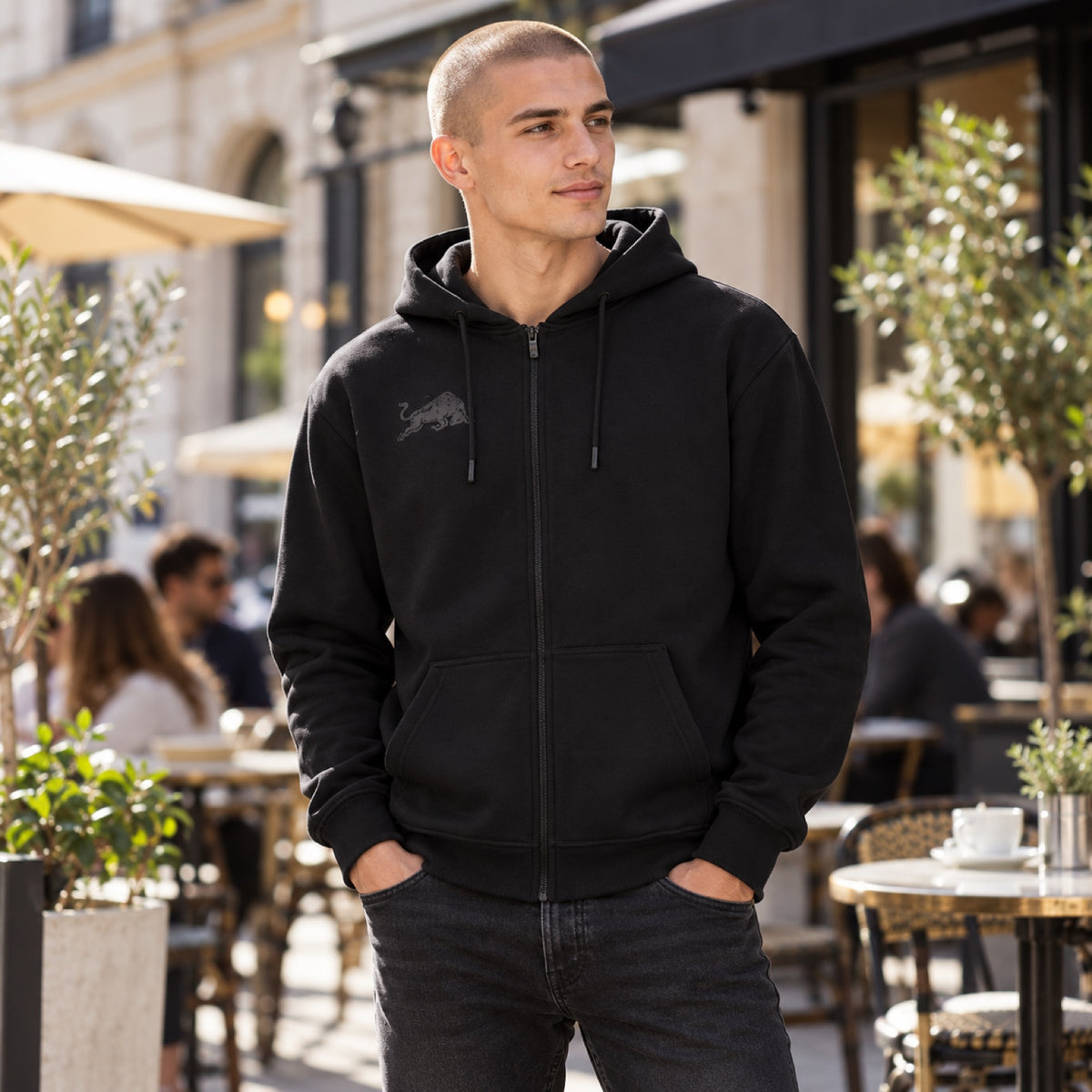 Red Bull Ring Paddock Fan Zip Hoodie – Black – illustrative photo (AI)