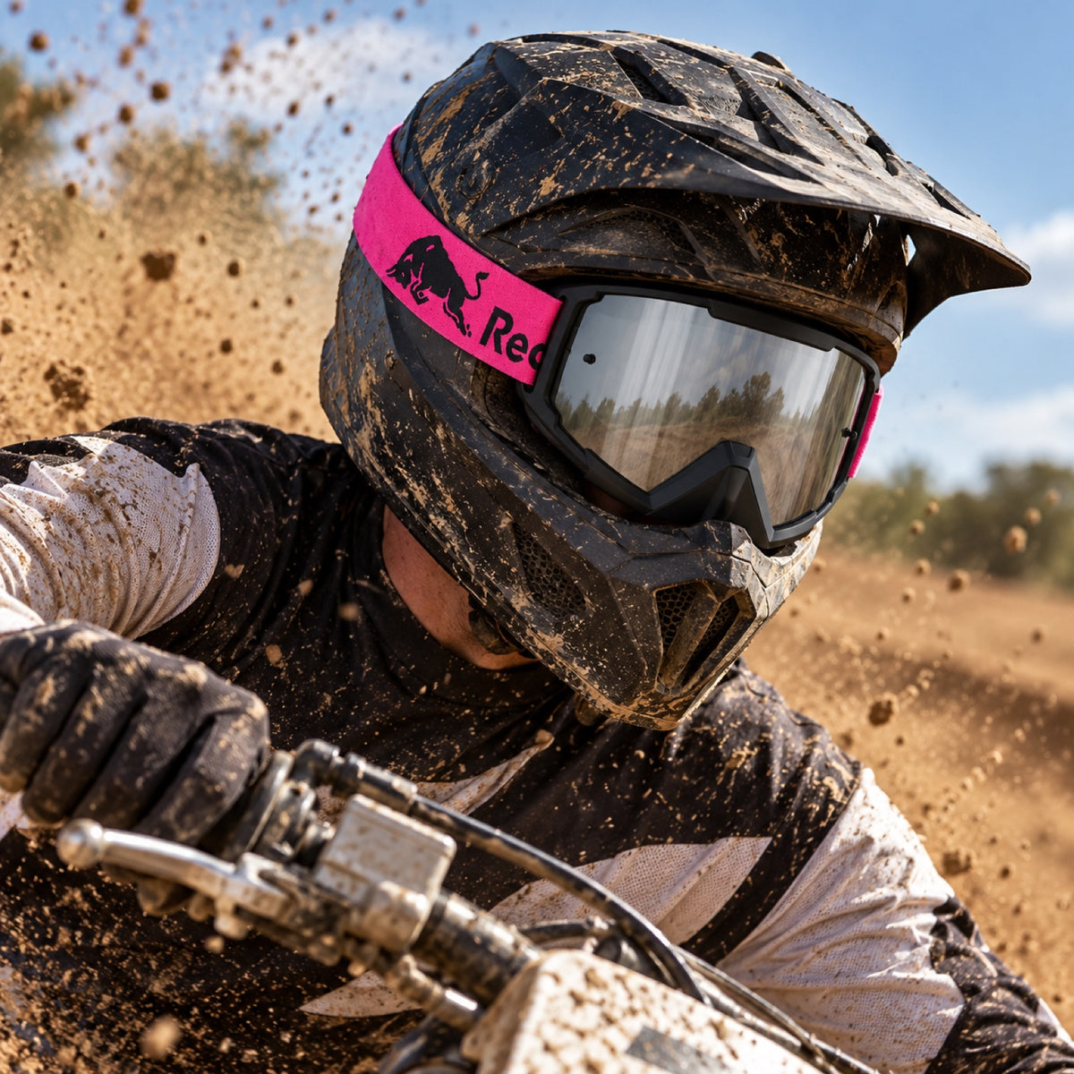 Red Bull Spect WHIP Motocross Goggles – Black with Silver Lens – illustrative photo (AI)