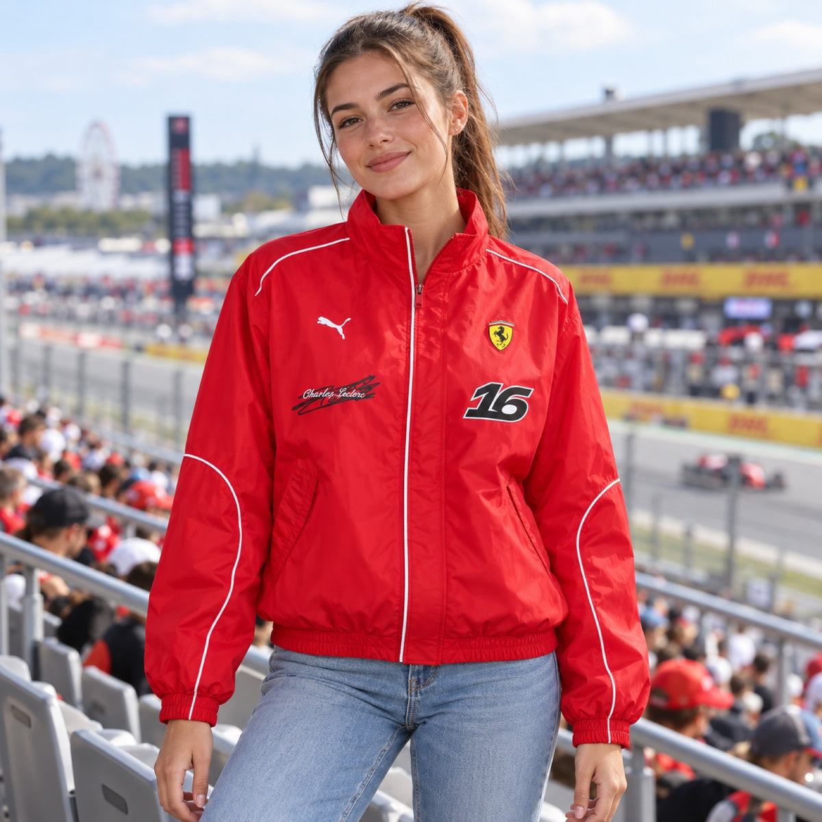 Charles Leclerc Scuderia Ferrari F1 x Puma Jacke – Fan Edition – Illustrationsfoto (KI)