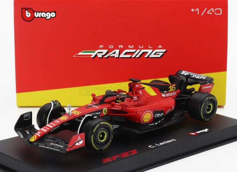 Modell Scuderia Ferrari SF-23 Bburago #16 Leclerc Monza 2023 im Maßstab 1:43 Signature
