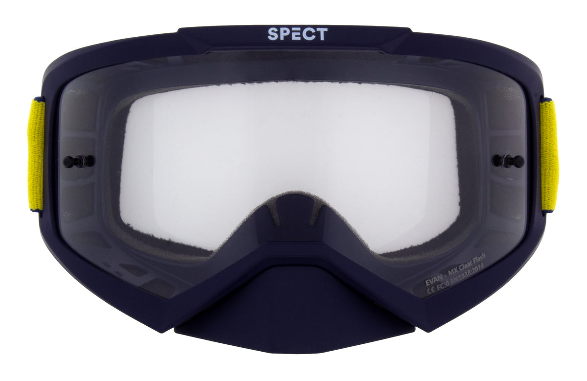 Red Bull Spect EVAN motocross goggles, blue with clear lens