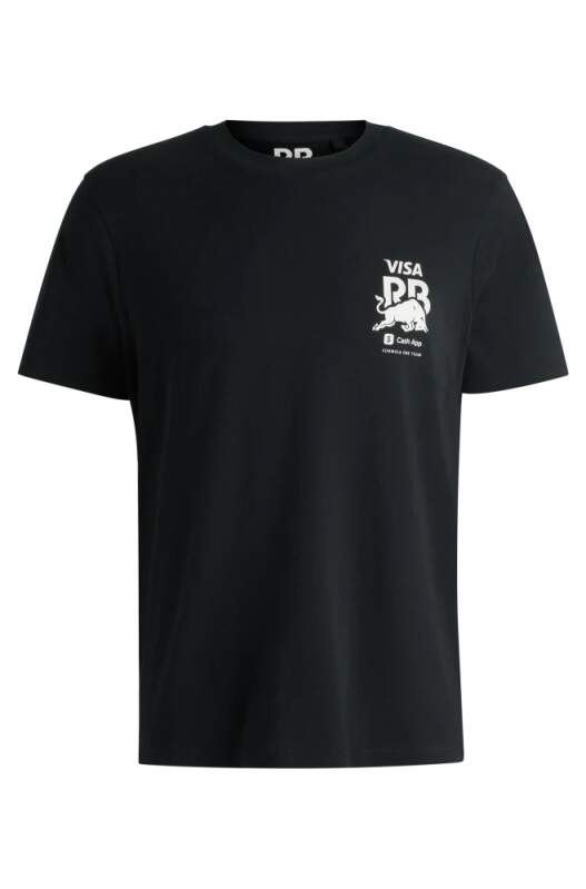 HUGO – Visa Cash App RB Freizeit-T-Shirt mit BULL-Motiv schwarz