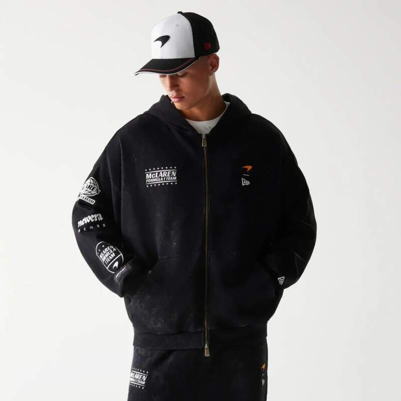 McLaren F1 NE GRPHC casual zip-up sweatshirt, washed black