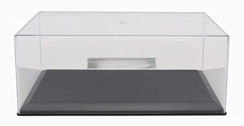 Clear plastic display case with base for 1:18 scale car models