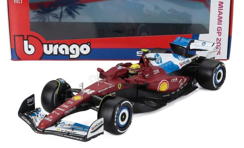 Modell Scuderia Ferrari SF-25 BBurago #44 Lewis Hamilton Miami GP