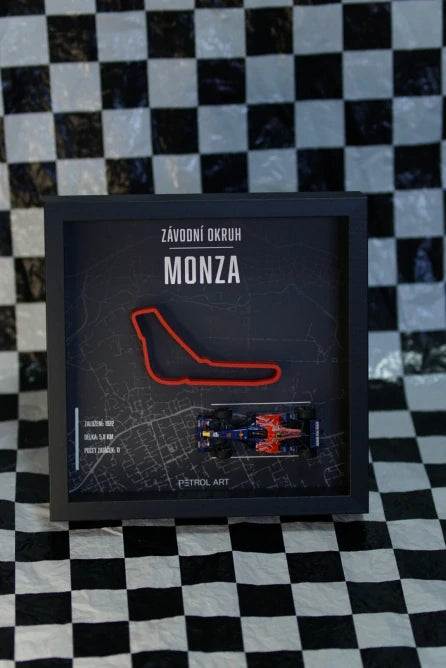 PETROL ART 3D-Rahmen Monza mit Toro Rosso STR3 Sebastian Vettel Modell im Maßstab 1:43