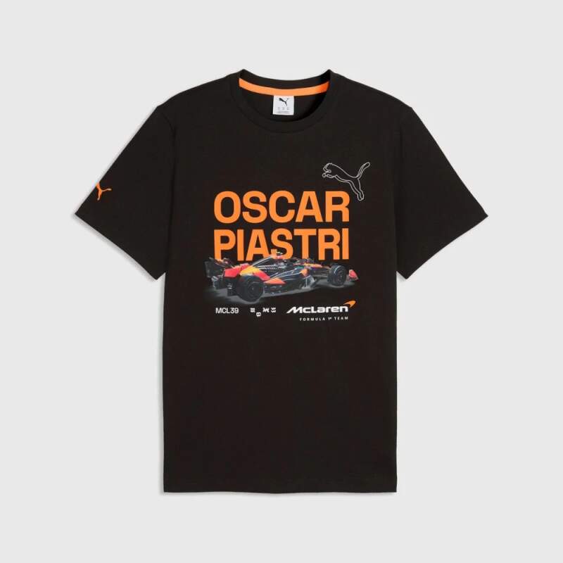 Oscar Piastri McLaren F1 black T-shirt - fan edition