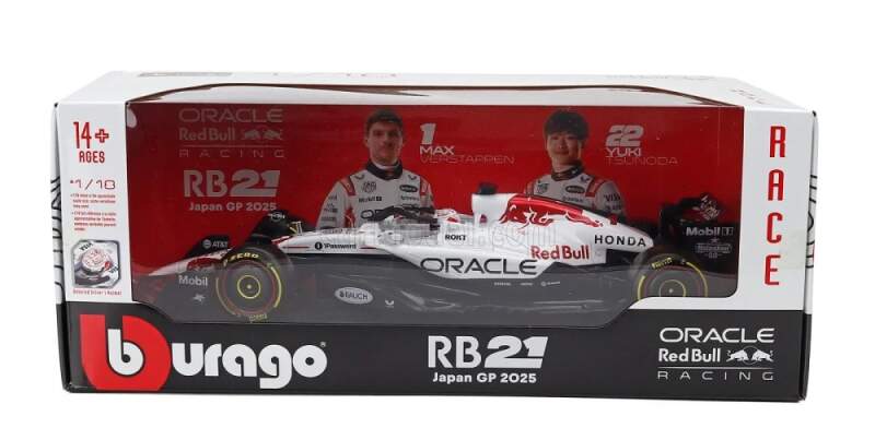 Model Red Bull F1 RB21 BBurago #1 Max Verstappen 2025 winner Japan GP