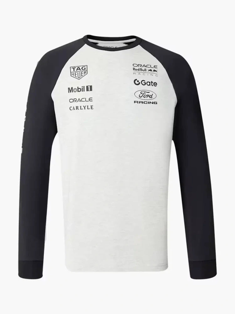 Oracle Red Bull Racing Classic Team-Langarmshirt mit Sponsorenlogos – Grau