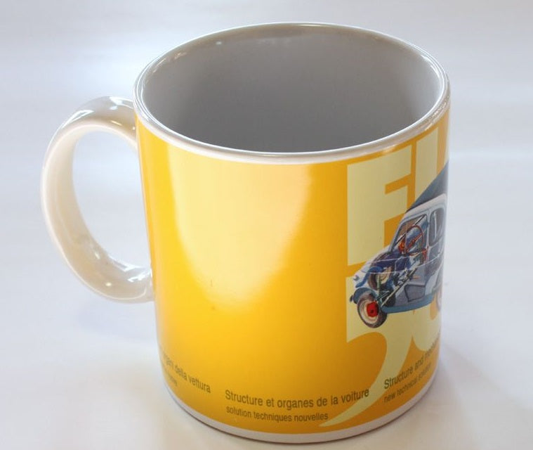 Fiat 500 ceramic mug yellow – official product
