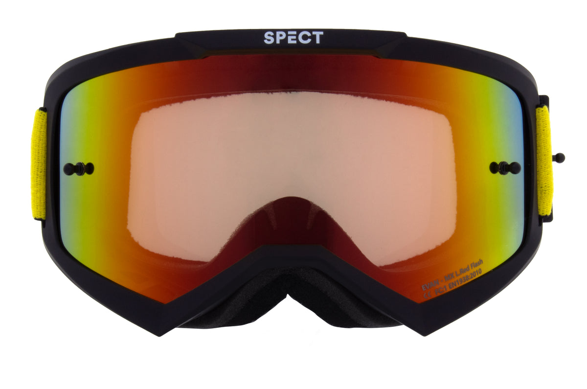 Red Bull Spect Motocrossbrille EVAN schwarz mit rot-gelbem Glas