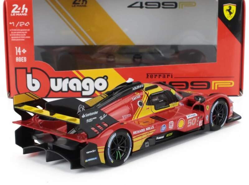 Modell Bburago Ferrari 499P #50, Sieger Le Mans 2024