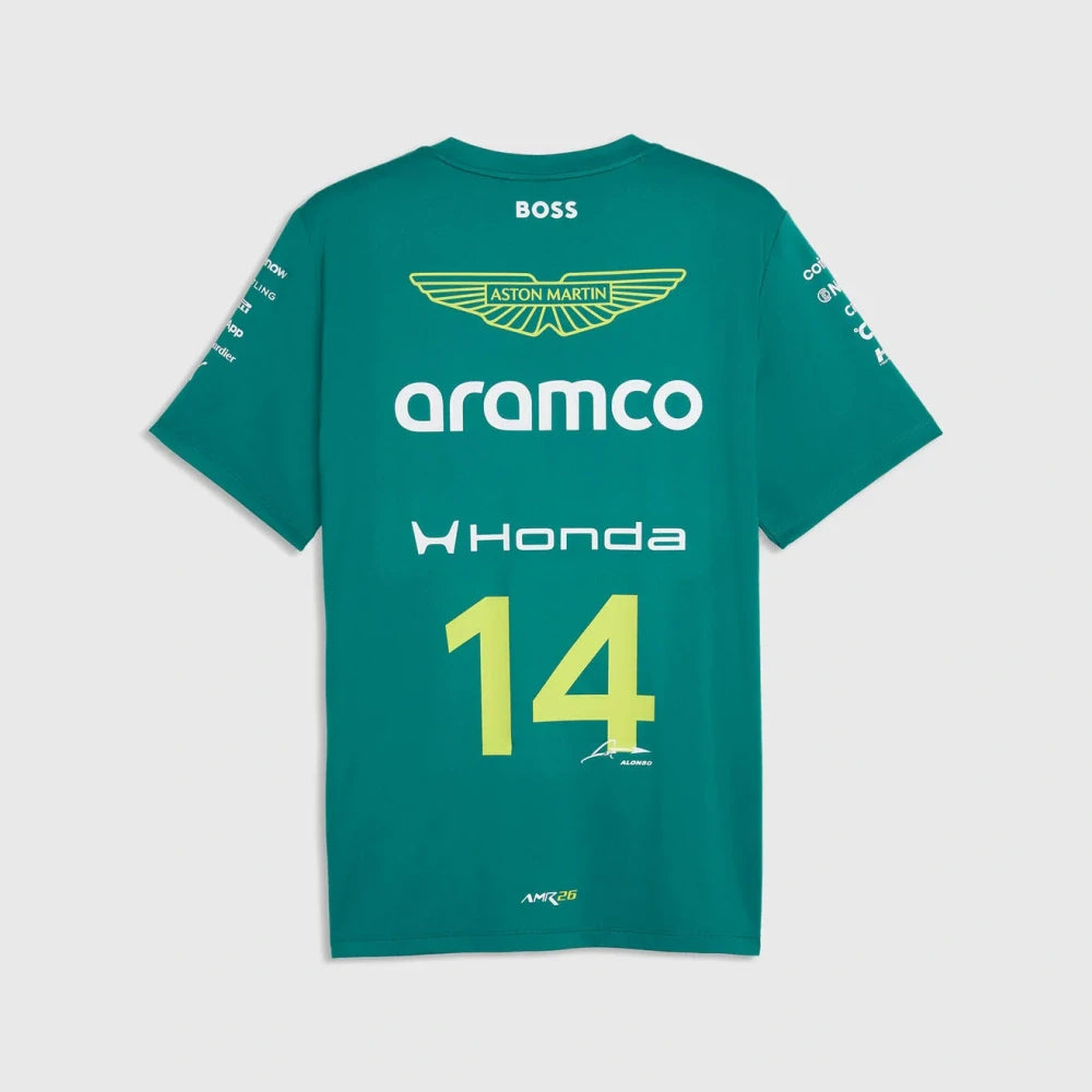 Aston Martin F1 Team Fernando Alonso #14 T-Shirt 2026 – Green