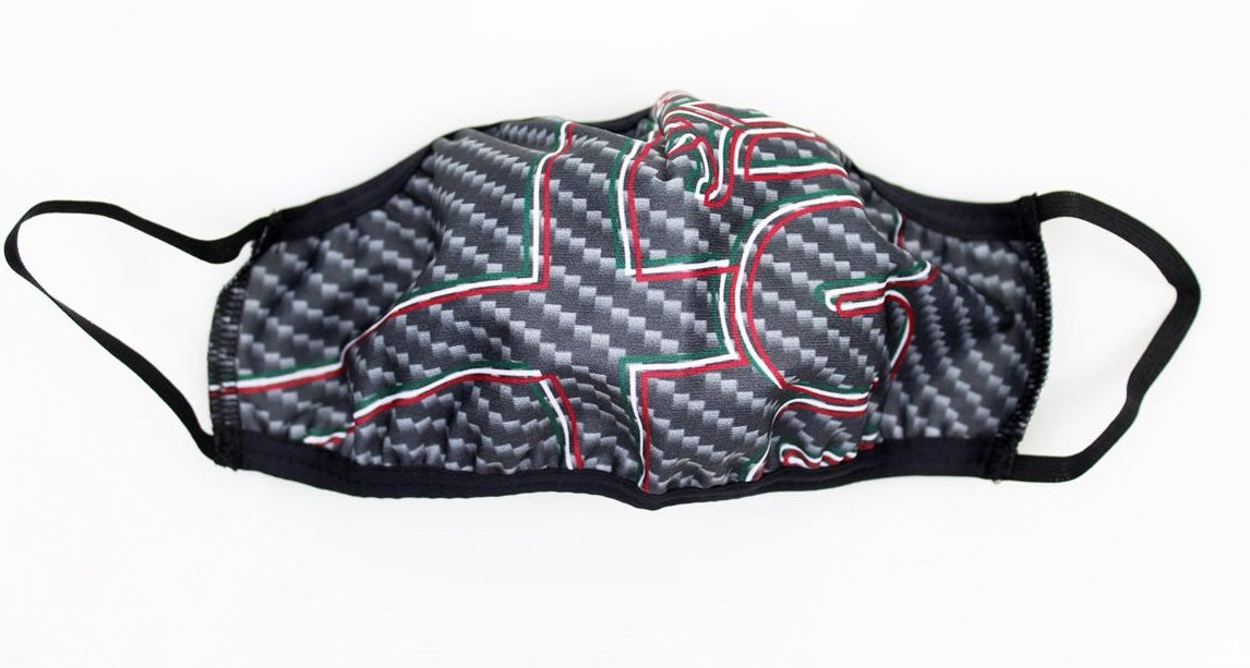 Alfa Romeo Carbon Gesichtsmaske schwarz – offizielles Produkt