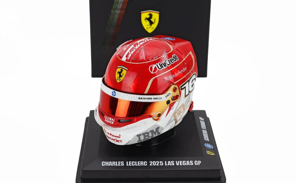 LookSmart Charles Leclerc Helmmodell im Maßstab 1:5 – SF Las Vegas 2025