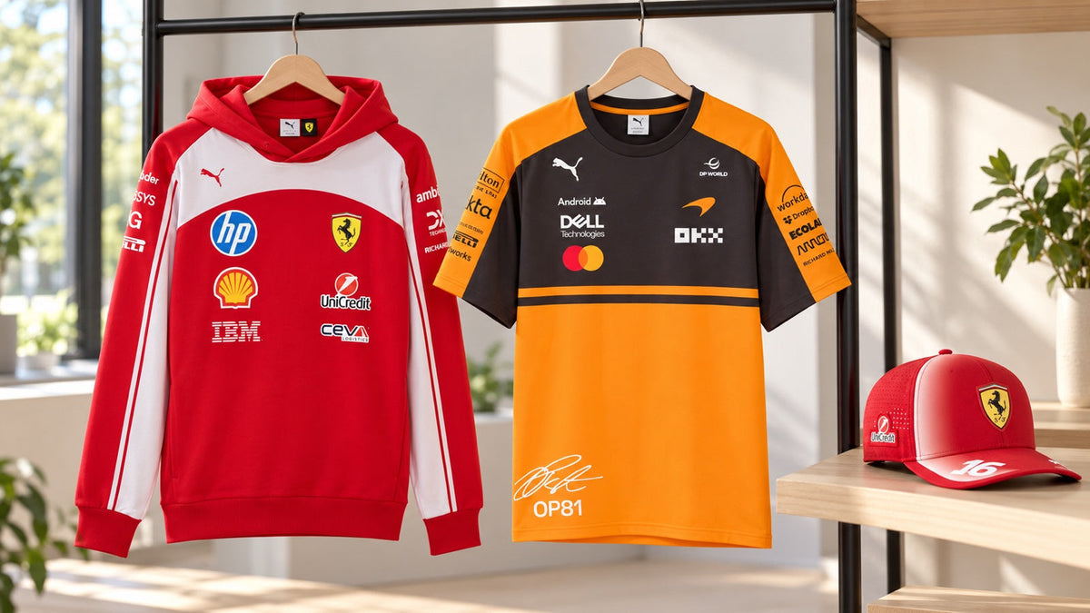 F1 2026 team collections: Ferrari vs McLaren vs Red Bull vs Mercedes – how they differ and what to choose – illustrative image created with AI