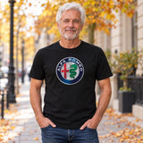 Alfa Romeo AR Logo T-Shirt – Black – illustrative photo (AI)