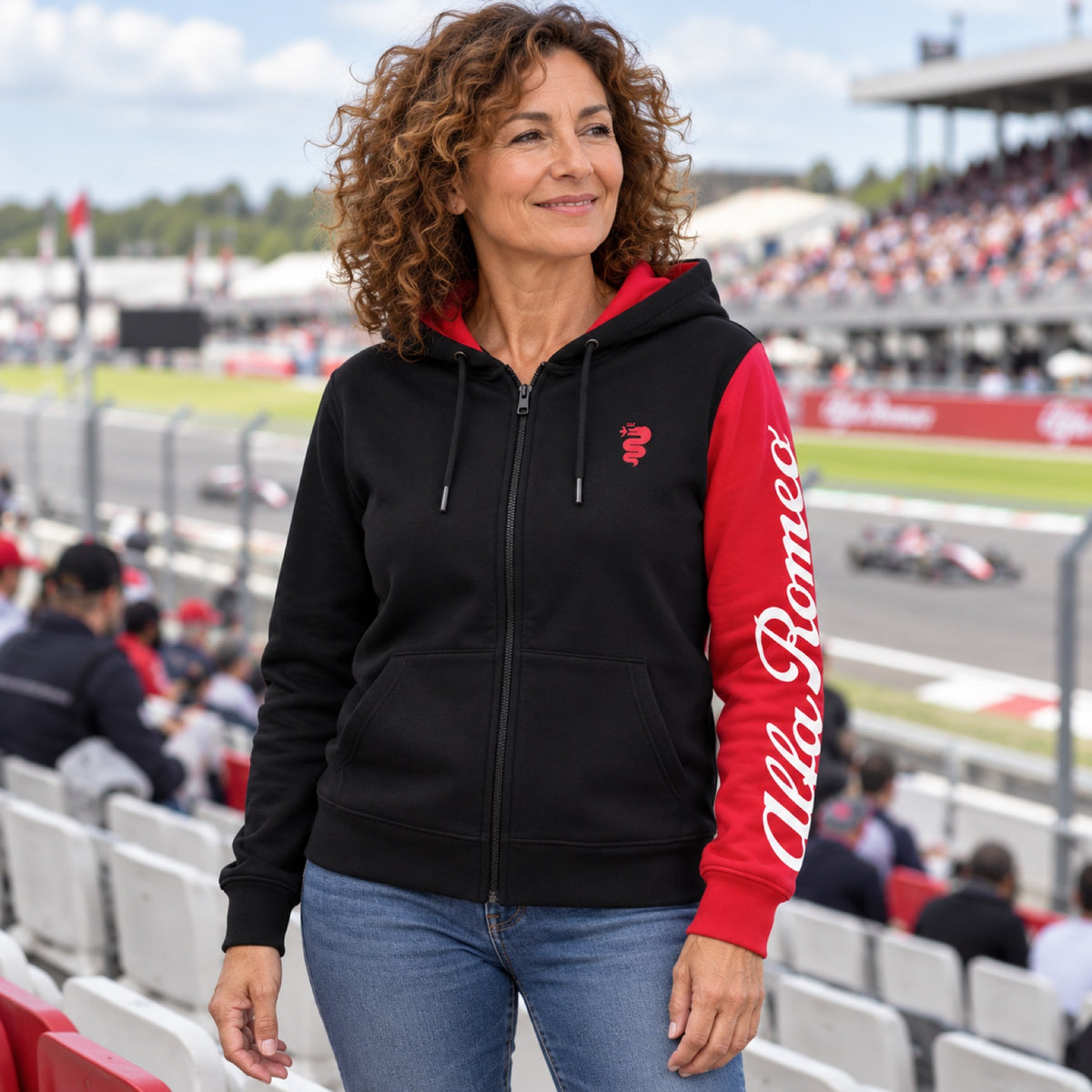Alfa Romeo Zip-Hoodie mit AR-Logo – Schwarz – S – Illustrationsfoto (KI)
