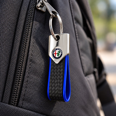 Alfa Romeo BAND Schlüsselanhänger – Carbon Blu – Illustrationsfoto (KI)