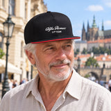 Alfa Romeo F1 Team Cap mit flachem Schirm – Schwarz – Illustrationsfoto (KI)