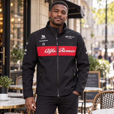 Alfa Romeo F1 Team Softshelljacke – Schwarz – Illustrationsfoto (KI)
