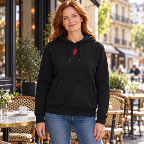 Alfa Romeo Hoodie mit Alfa-Romeo-Emblem – Schwarz – Illustrationsfoto (KI)