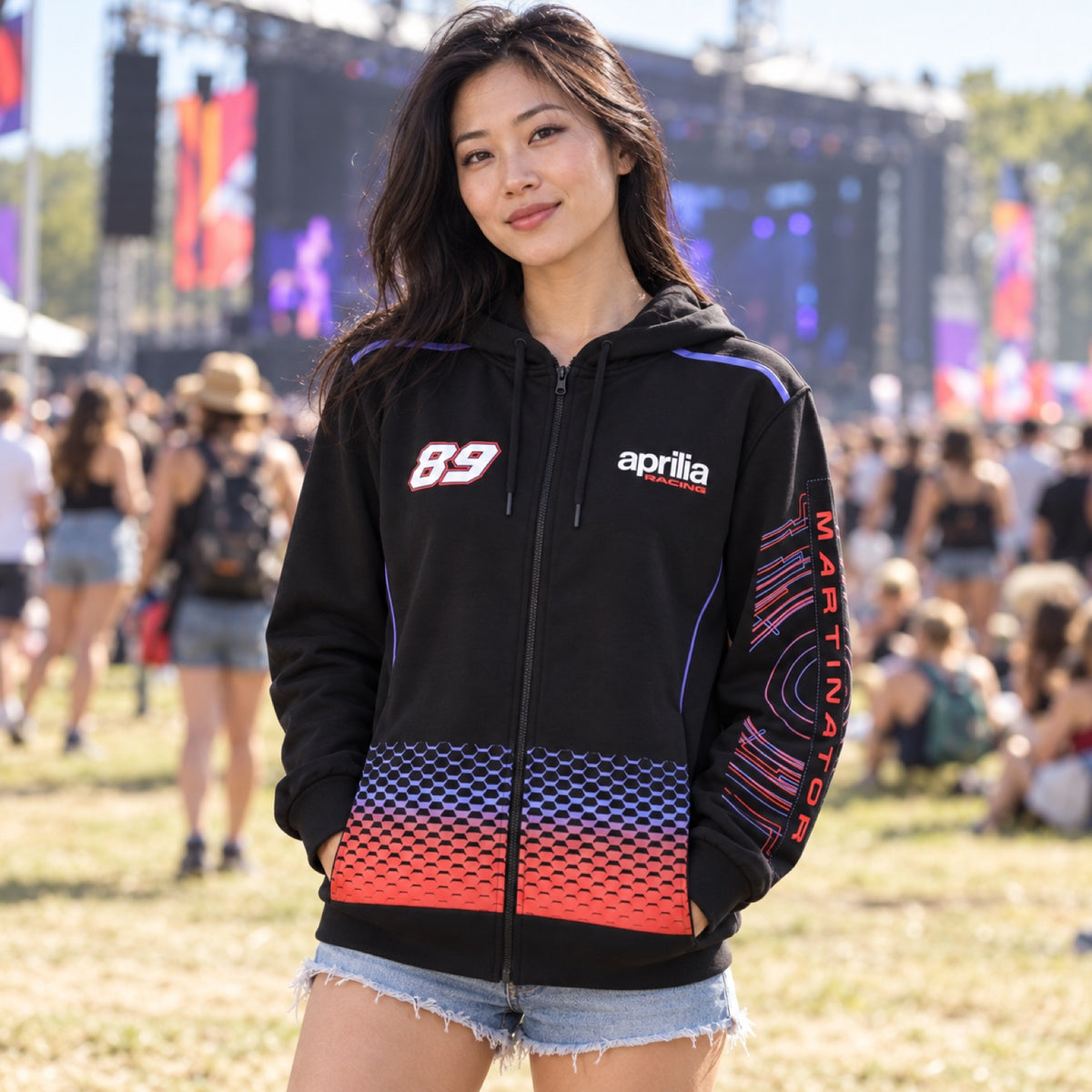 Aprilia Racing Fan Hoodie – Martinator #89 – illustrative photo (AI)