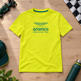Aston Martin F1 Team Kids' LOGO Casual T-Shirt – Light Yellow – 164 cm – illustrative photo (AI)