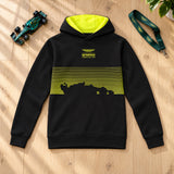 Aston Martin F1 Team GRAPHIC Kinder-Fan-Hoodie – Schwarz – 152 cm – Illustrationsfoto (KI)