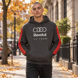 Audi Revolut F1 x Adidas Hoodie – Grau, Lifestyle Edition – Illustrationsfoto (KI)