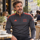 Audi Revolut F1 x Adidas Trainingsoberteil mit Sponsorenlogos – Grau – Illustrationsfoto (KI)