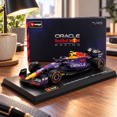 Red Bull F1 RB19 Bburago #11 Sergio Perez 2023 1:43 Signature-Modell – SE GP Las Vegas – Illustrationsfoto (KI)
