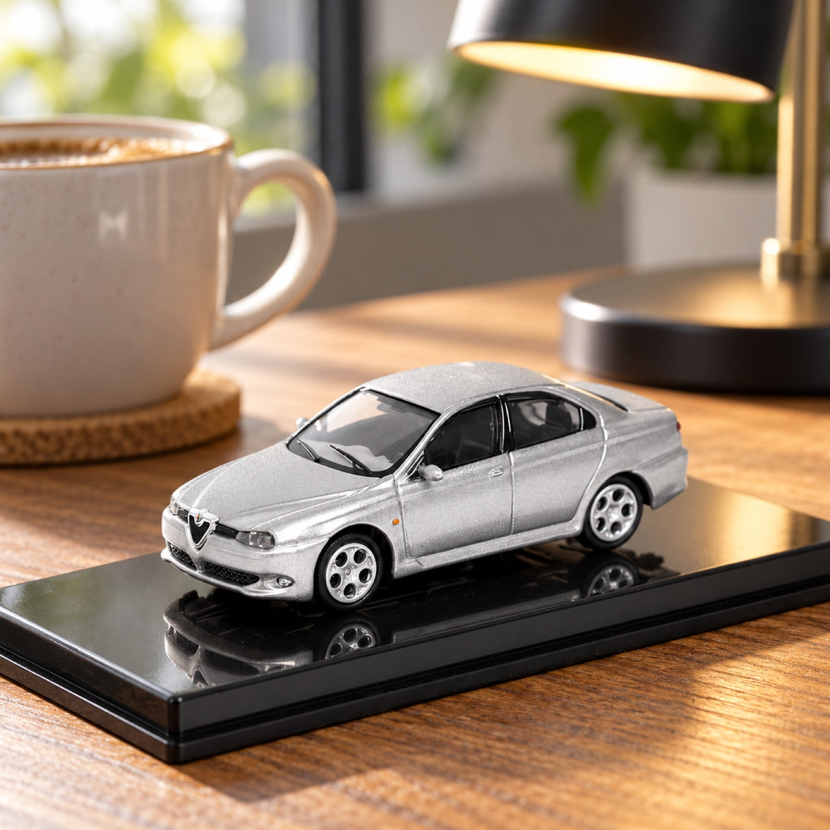 Alfa Romeo 156 GTA Model 1:87 – Silver – illustrative photo (AI)