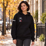 Cadillac F1 x Tommy Hilfiger Team-Hoodie – Schwarz – Illustrationsfoto (KI)