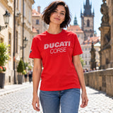 Ducati Corse T-Shirt with Ducati Lettering – Red – illustrative photo (AI)