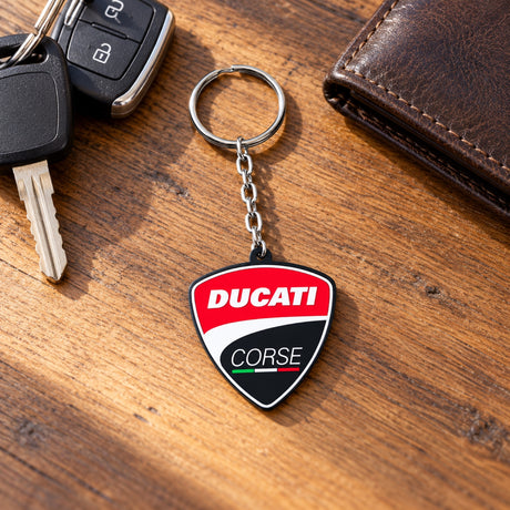 Ducati Corse Logo-Schlüsselanhänger – Illustrationsfoto (KI)